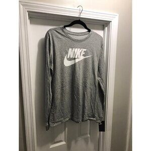 𝅺nike Long Sleeve Men's Gray T-Shirt